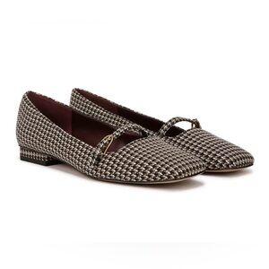 Franco Sarto Houndstooth Flats in Black and Brown